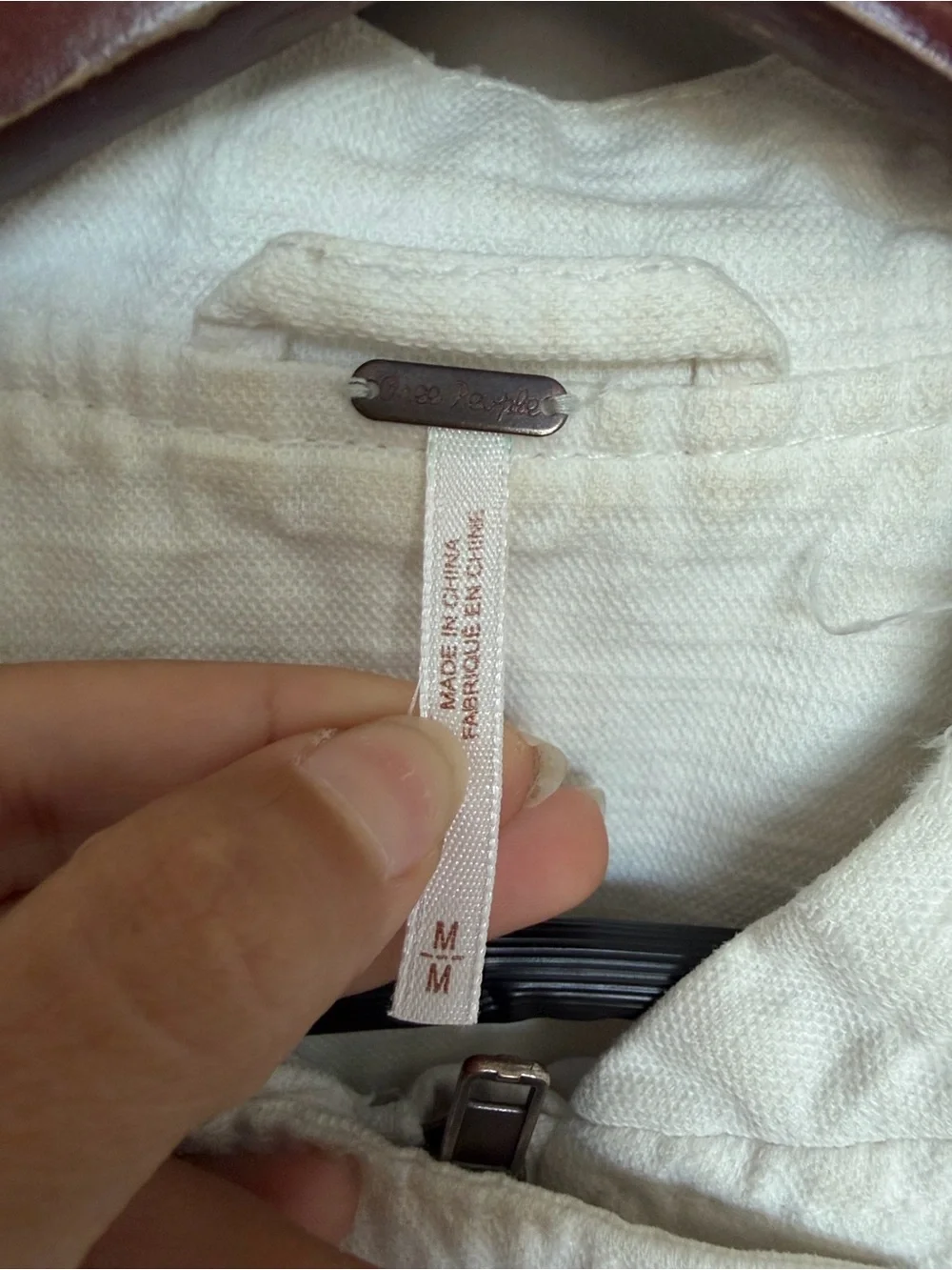FREE PEOPLE TATTERED DISTRESSED DENIM TENNIS JACKET WHITE WOMENS MEDIUM - Picture 3 of 8